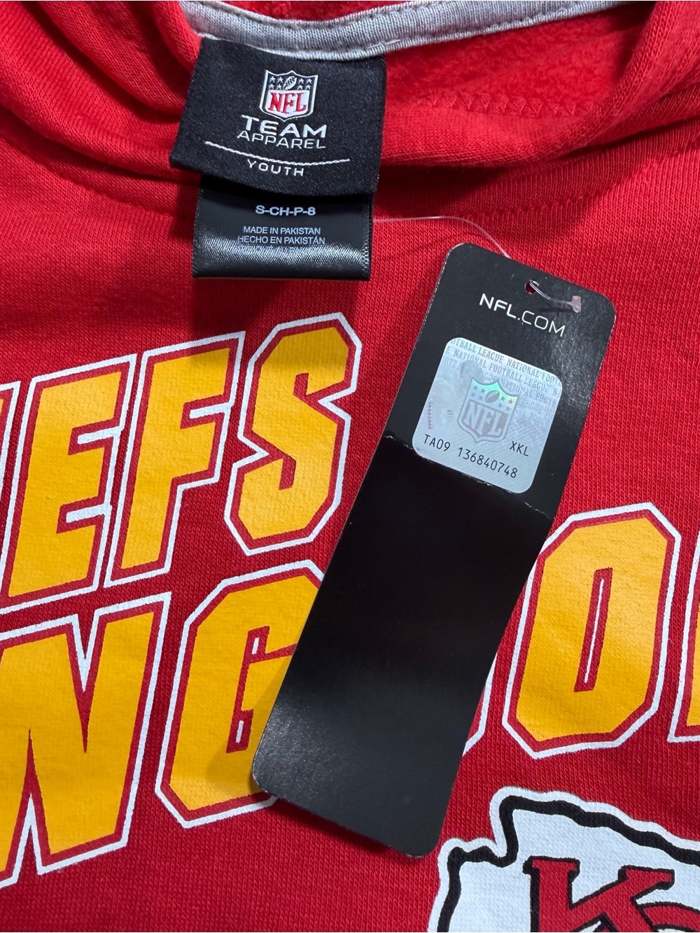 NWT Kansas City Chiefs Kingdom Youth Small Red NFL Team Apparel Hoodie - Picture 3 of 6